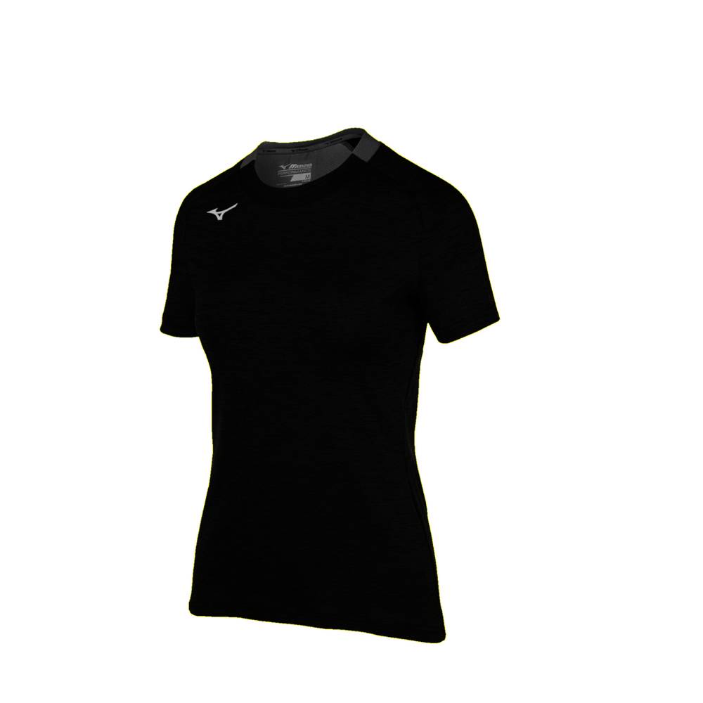 Womens Mizuno Alpha Short Sleeve T-Shirts Black Philippines (GMQYVC837)